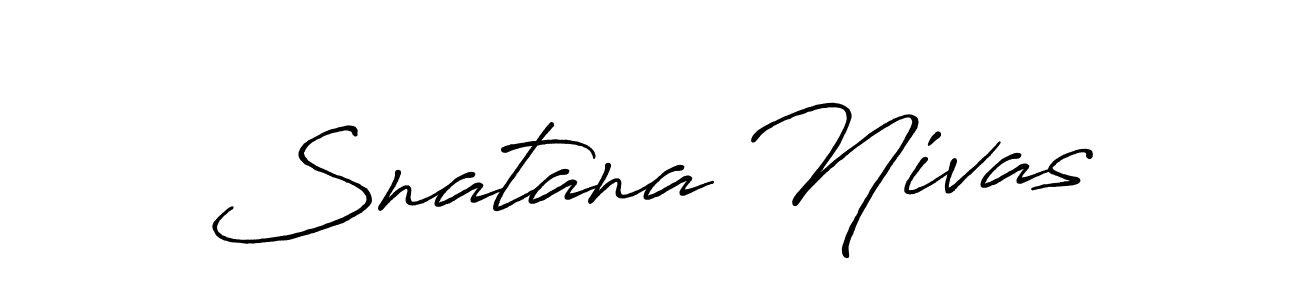 Make a beautiful signature design for name Snatana Nivas. With this signature (Antro_Vectra_Bolder) style, you can create a handwritten signature for free. Snatana Nivas signature style 7 images and pictures png