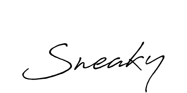 Use a signature maker to create a handwritten signature online. With this signature software, you can design (Antro_Vectra_Bolder) your own signature for name Sneaky. Sneaky signature style 7 images and pictures png