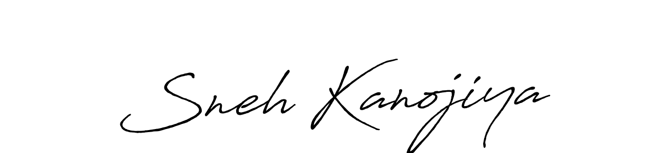 Create a beautiful signature design for name Sneh Kanojiya. With this signature (Antro_Vectra_Bolder) fonts, you can make a handwritten signature for free. Sneh Kanojiya signature style 7 images and pictures png