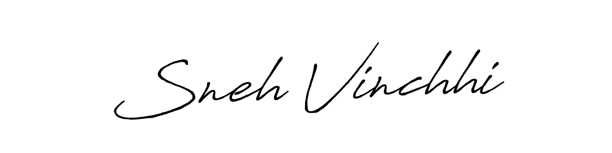 Design your own signature with our free online signature maker. With this signature software, you can create a handwritten (Antro_Vectra_Bolder) signature for name Sneh Vinchhi. Sneh Vinchhi signature style 7 images and pictures png