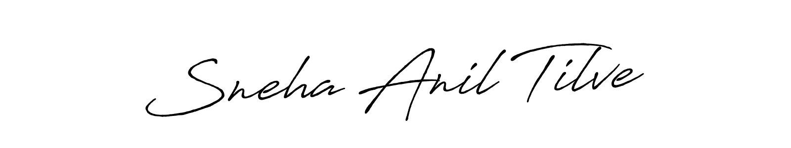 You should practise on your own different ways (Antro_Vectra_Bolder) to write your name (Sneha Anil Tilve) in signature. don't let someone else do it for you. Sneha Anil Tilve signature style 7 images and pictures png