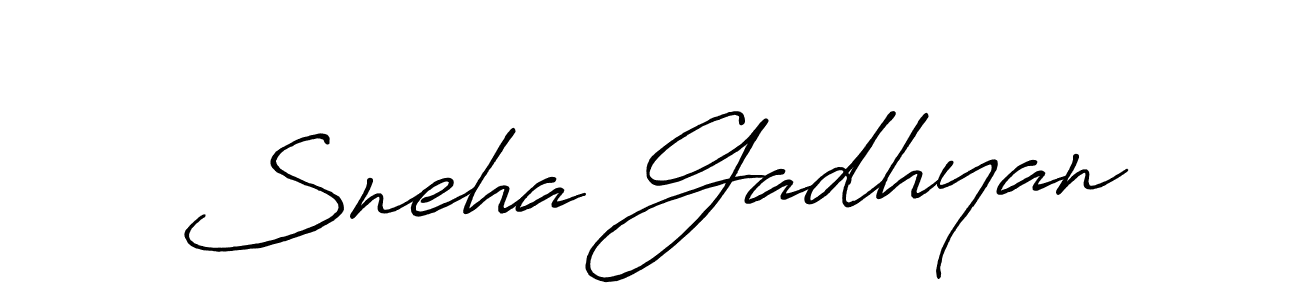 How to make Sneha Gadhyan name signature. Use Antro_Vectra_Bolder style for creating short signs online. This is the latest handwritten sign. Sneha Gadhyan signature style 7 images and pictures png