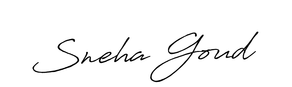 How to make Sneha Goud name signature. Use Antro_Vectra_Bolder style for creating short signs online. This is the latest handwritten sign. Sneha Goud signature style 7 images and pictures png