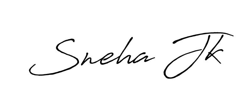 How to make Sneha Jk signature? Antro_Vectra_Bolder is a professional autograph style. Create handwritten signature for Sneha Jk name. Sneha Jk signature style 7 images and pictures png