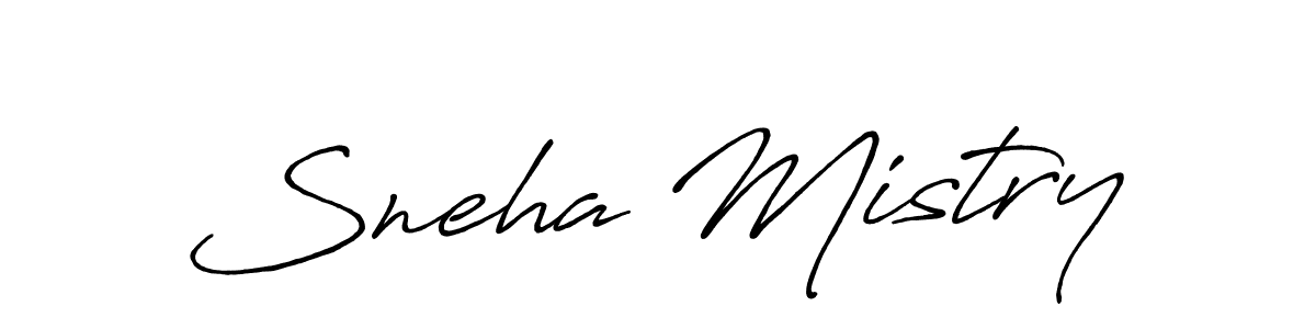 How to make Sneha Mistry name signature. Use Antro_Vectra_Bolder style for creating short signs online. This is the latest handwritten sign. Sneha Mistry signature style 7 images and pictures png