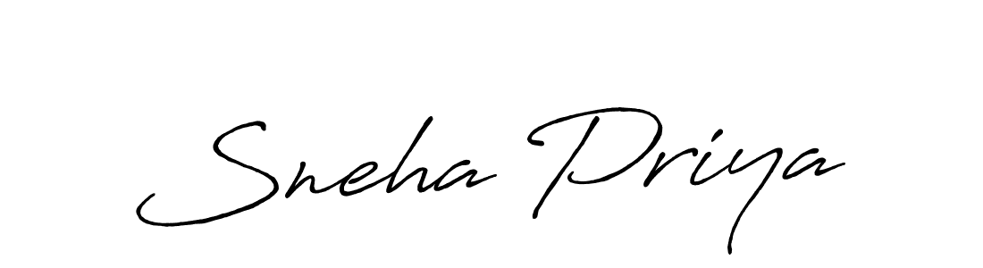 Create a beautiful signature design for name Sneha Priya. With this signature (Antro_Vectra_Bolder) fonts, you can make a handwritten signature for free. Sneha Priya signature style 7 images and pictures png