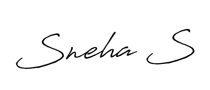 Create a beautiful signature design for name Sneha S. With this signature (Antro_Vectra_Bolder) fonts, you can make a handwritten signature for free. Sneha S signature style 7 images and pictures png