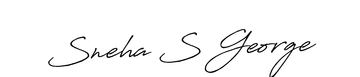 How to make Sneha S George name signature. Use Antro_Vectra_Bolder style for creating short signs online. This is the latest handwritten sign. Sneha S George signature style 7 images and pictures png