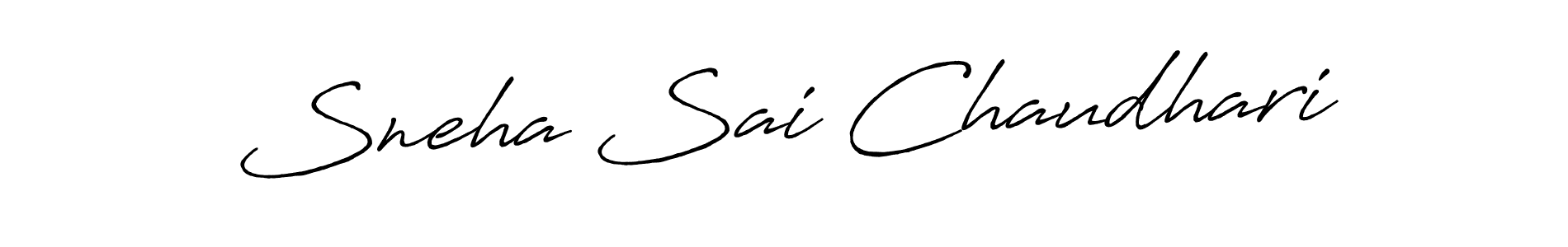 How to make Sneha Sai Chaudhari name signature. Use Antro_Vectra_Bolder style for creating short signs online. This is the latest handwritten sign. Sneha Sai Chaudhari signature style 7 images and pictures png