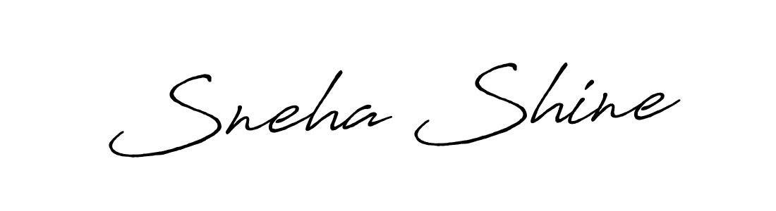 How to make Sneha Shine name signature. Use Antro_Vectra_Bolder style for creating short signs online. This is the latest handwritten sign. Sneha Shine signature style 7 images and pictures png