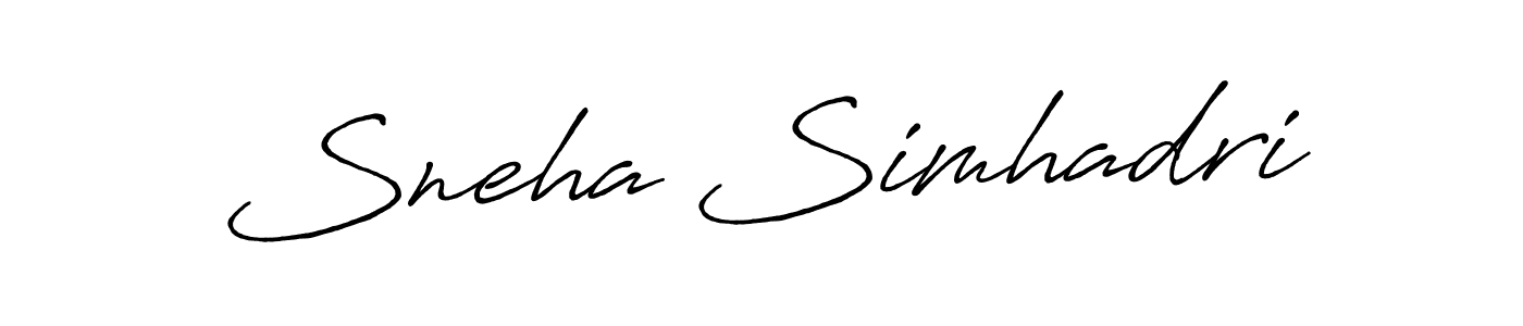 Also You can easily find your signature by using the search form. We will create Sneha Simhadri name handwritten signature images for you free of cost using Antro_Vectra_Bolder sign style. Sneha Simhadri signature style 7 images and pictures png