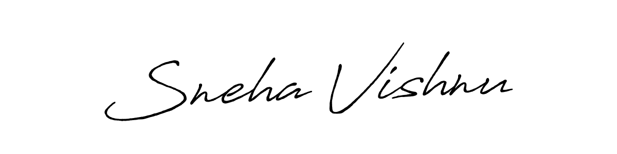 Sneha Vishnu stylish signature style. Best Handwritten Sign (Antro_Vectra_Bolder) for my name. Handwritten Signature Collection Ideas for my name Sneha Vishnu. Sneha Vishnu signature style 7 images and pictures png