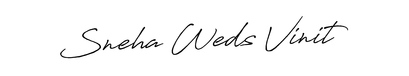 How to make Sneha Weds Vinit signature? Antro_Vectra_Bolder is a professional autograph style. Create handwritten signature for Sneha Weds Vinit name. Sneha Weds Vinit signature style 7 images and pictures png
