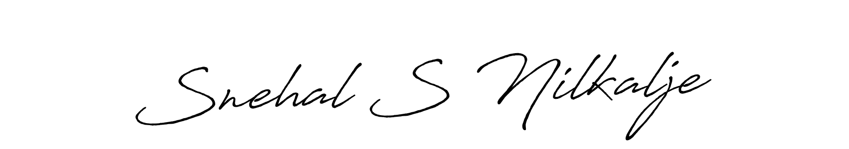 Create a beautiful signature design for name Snehal S Nilkalje. With this signature (Antro_Vectra_Bolder) fonts, you can make a handwritten signature for free. Snehal S Nilkalje signature style 7 images and pictures png