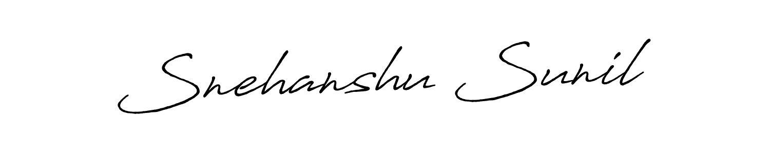 Also we have Snehanshu Sunil name is the best signature style. Create professional handwritten signature collection using Antro_Vectra_Bolder autograph style. Snehanshu Sunil signature style 7 images and pictures png