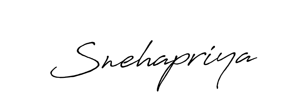 Make a beautiful signature design for name Snehapriya. With this signature (Antro_Vectra_Bolder) style, you can create a handwritten signature for free. Snehapriya signature style 7 images and pictures png