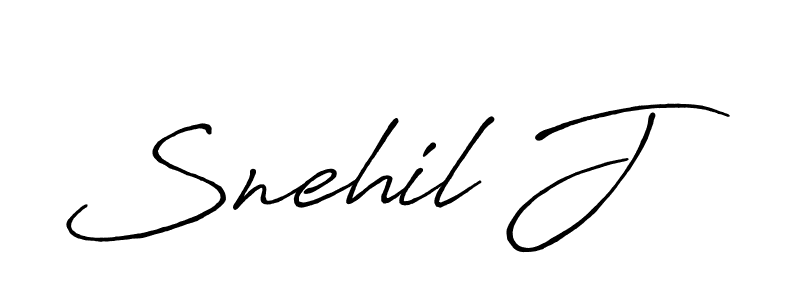 Make a beautiful signature design for name Snehil J. With this signature (Antro_Vectra_Bolder) style, you can create a handwritten signature for free. Snehil J signature style 7 images and pictures png