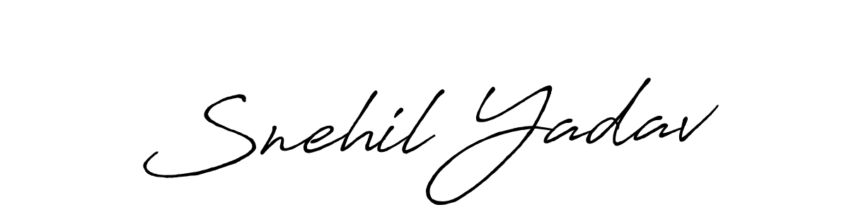 Antro_Vectra_Bolder is a professional signature style that is perfect for those who want to add a touch of class to their signature. It is also a great choice for those who want to make their signature more unique. Get Snehil Yadav name to fancy signature for free. Snehil Yadav signature style 7 images and pictures png