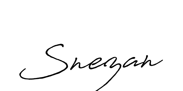 Use a signature maker to create a handwritten signature online. With this signature software, you can design (Antro_Vectra_Bolder) your own signature for name Snezan. Snezan signature style 7 images and pictures png