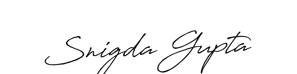 How to make Snigda Gupta name signature. Use Antro_Vectra_Bolder style for creating short signs online. This is the latest handwritten sign. Snigda Gupta signature style 7 images and pictures png