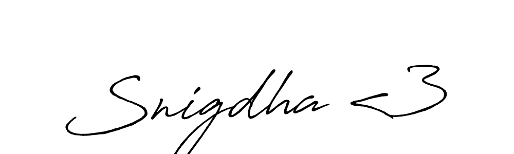 Once you've used our free online signature maker to create your best signature Antro_Vectra_Bolder style, it's time to enjoy all of the benefits that Snigdha <3 name signing documents. Snigdha <3 signature style 7 images and pictures png