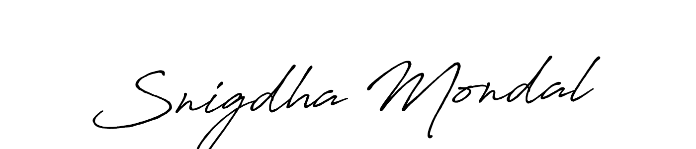 How to make Snigdha Mondal name signature. Use Antro_Vectra_Bolder style for creating short signs online. This is the latest handwritten sign. Snigdha Mondal signature style 7 images and pictures png