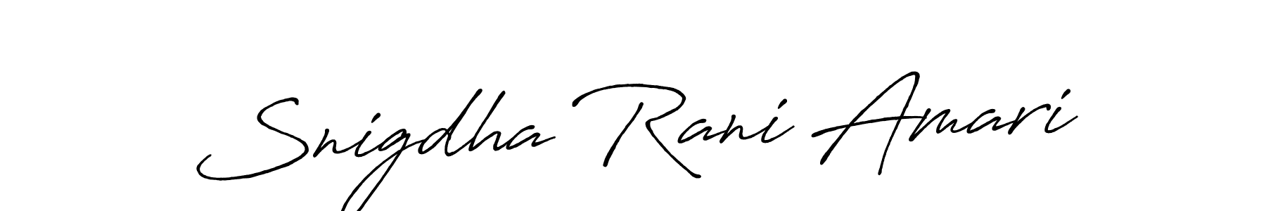 How to make Snigdha Rani Amari name signature. Use Antro_Vectra_Bolder style for creating short signs online. This is the latest handwritten sign. Snigdha Rani Amari signature style 7 images and pictures png