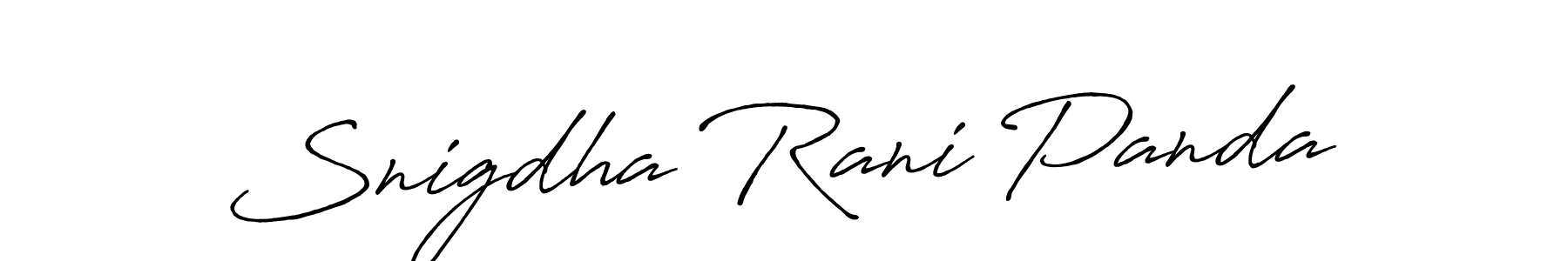 Create a beautiful signature design for name Snigdha Rani Panda. With this signature (Antro_Vectra_Bolder) fonts, you can make a handwritten signature for free. Snigdha Rani Panda signature style 7 images and pictures png