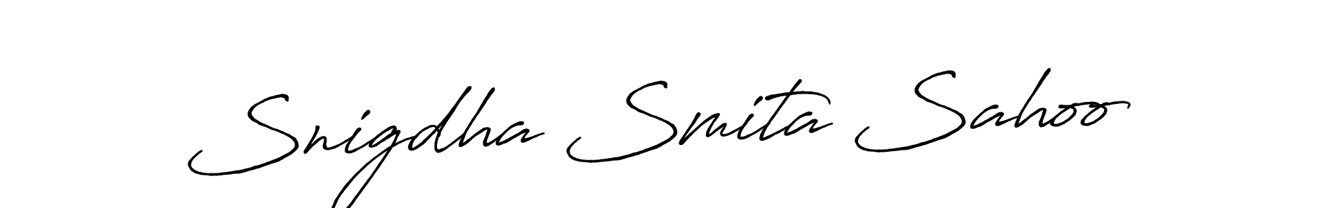 How to make Snigdha Smita Sahoo signature? Antro_Vectra_Bolder is a professional autograph style. Create handwritten signature for Snigdha Smita Sahoo name. Snigdha Smita Sahoo signature style 7 images and pictures png