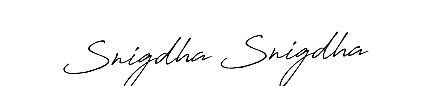 It looks lik you need a new signature style for name Snigdha Snigdha. Design unique handwritten (Antro_Vectra_Bolder) signature with our free signature maker in just a few clicks. Snigdha Snigdha signature style 7 images and pictures png