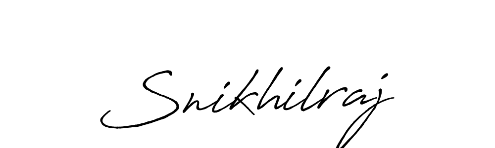 How to make Snikhilraj name signature. Use Antro_Vectra_Bolder style for creating short signs online. This is the latest handwritten sign. Snikhilraj signature style 7 images and pictures png