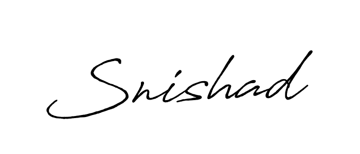 Snishad stylish signature style. Best Handwritten Sign (Antro_Vectra_Bolder) for my name. Handwritten Signature Collection Ideas for my name Snishad. Snishad signature style 7 images and pictures png