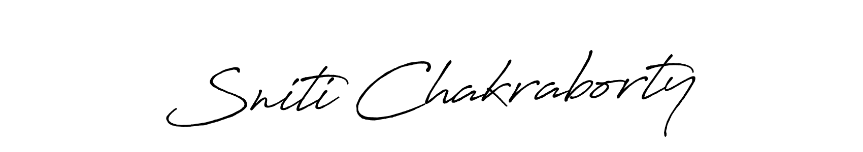 Create a beautiful signature design for name Sniti Chakraborty. With this signature (Antro_Vectra_Bolder) fonts, you can make a handwritten signature for free. Sniti Chakraborty signature style 7 images and pictures png