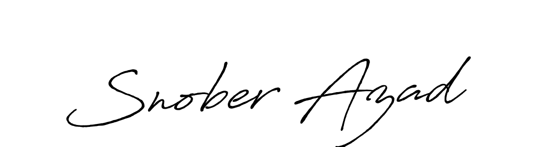 Make a beautiful signature design for name Snober Azad. With this signature (Antro_Vectra_Bolder) style, you can create a handwritten signature for free. Snober Azad signature style 7 images and pictures png