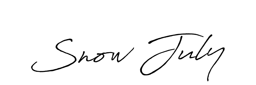 How to make Snow July name signature. Use Antro_Vectra_Bolder style for creating short signs online. This is the latest handwritten sign. Snow July signature style 7 images and pictures png