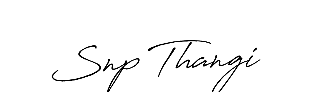 Make a beautiful signature design for name Snp Thangi. With this signature (Antro_Vectra_Bolder) style, you can create a handwritten signature for free. Snp Thangi signature style 7 images and pictures png