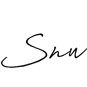 Snw stylish signature style. Best Handwritten Sign (Antro_Vectra_Bolder) for my name. Handwritten Signature Collection Ideas for my name Snw. Snw signature style 7 images and pictures png