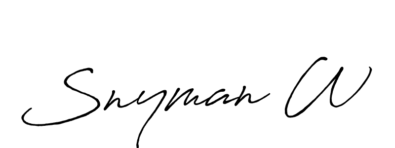 Create a beautiful signature design for name Snyman W. With this signature (Antro_Vectra_Bolder) fonts, you can make a handwritten signature for free. Snyman W signature style 7 images and pictures png