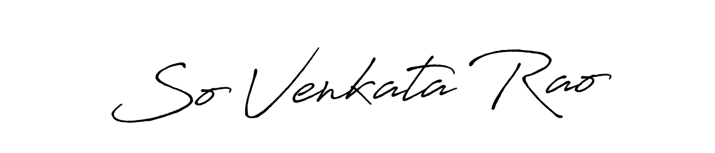 Create a beautiful signature design for name So Venkata Rao. With this signature (Antro_Vectra_Bolder) fonts, you can make a handwritten signature for free. So Venkata Rao signature style 7 images and pictures png