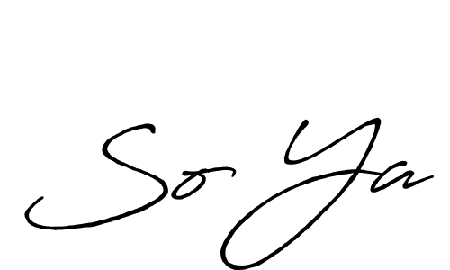 How to make So Ya name signature. Use Antro_Vectra_Bolder style for creating short signs online. This is the latest handwritten sign. So Ya signature style 7 images and pictures png