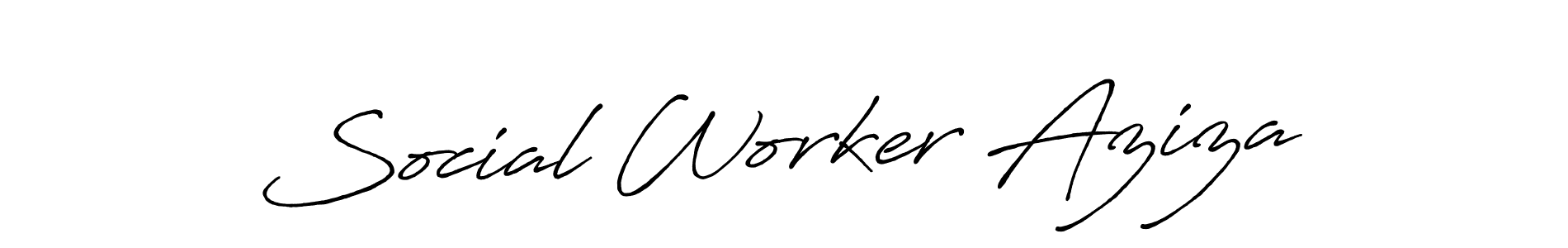 Also You can easily find your signature by using the search form. We will create Social Worker Aziza name handwritten signature images for you free of cost using Antro_Vectra_Bolder sign style. Social Worker Aziza signature style 7 images and pictures png