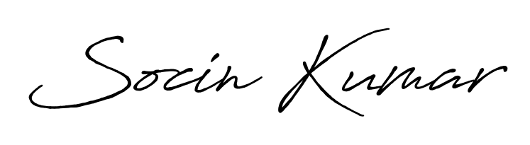 Give your name Socin Kumar an exquisite flair with the Antro_Vectra_Bolder script font. Ideal for contracts, resumes, and formal letterheads. Socin Kumar signature style 7 images and pictures png