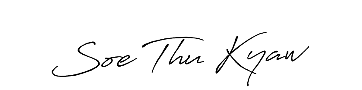 Create a beautiful signature design for name Soe Thu Kyaw. With this signature (Antro_Vectra_Bolder) fonts, you can make a handwritten signature for free. Soe Thu Kyaw signature style 7 images and pictures png