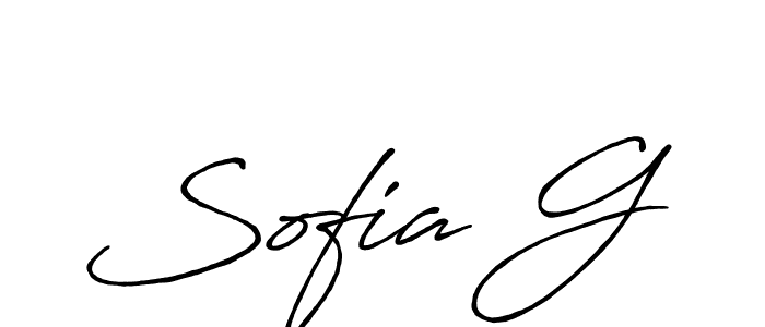 Sofia G stylish signature style. Best Handwritten Sign (Antro_Vectra_Bolder) for my name. Handwritten Signature Collection Ideas for my name Sofia G. Sofia G signature style 7 images and pictures png