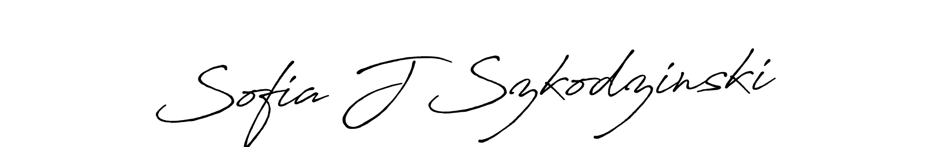 Create a beautiful signature design for name Sofia J Szkodzinski. With this signature (Antro_Vectra_Bolder) fonts, you can make a handwritten signature for free. Sofia J Szkodzinski signature style 7 images and pictures png