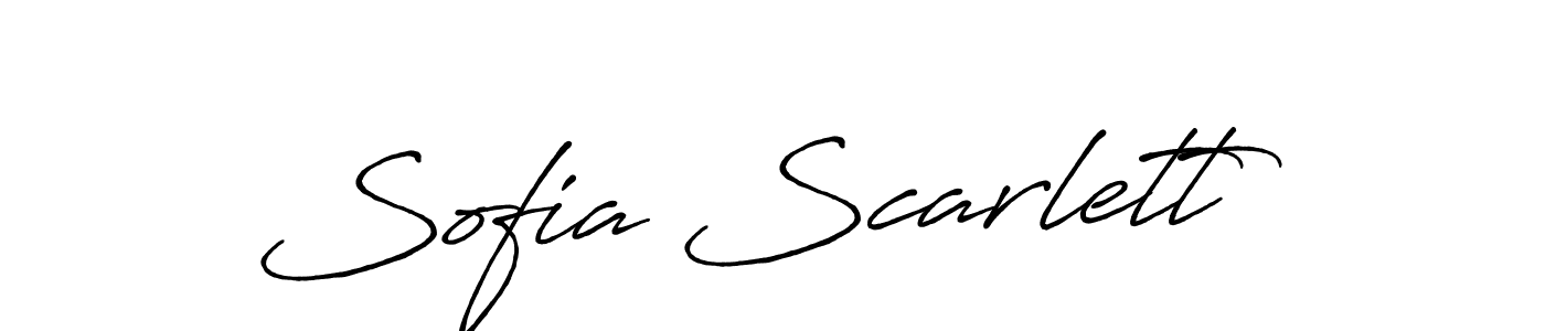 How to make Sofia Scarlett name signature. Use Antro_Vectra_Bolder style for creating short signs online. This is the latest handwritten sign. Sofia Scarlett signature style 7 images and pictures png