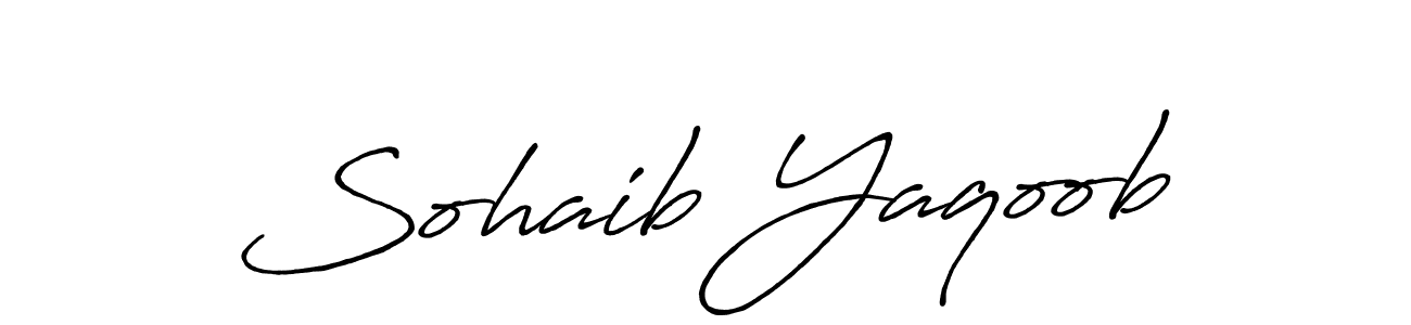 Create a beautiful signature design for name Sohaib Yaqoob. With this signature (Antro_Vectra_Bolder) fonts, you can make a handwritten signature for free. Sohaib Yaqoob signature style 7 images and pictures png