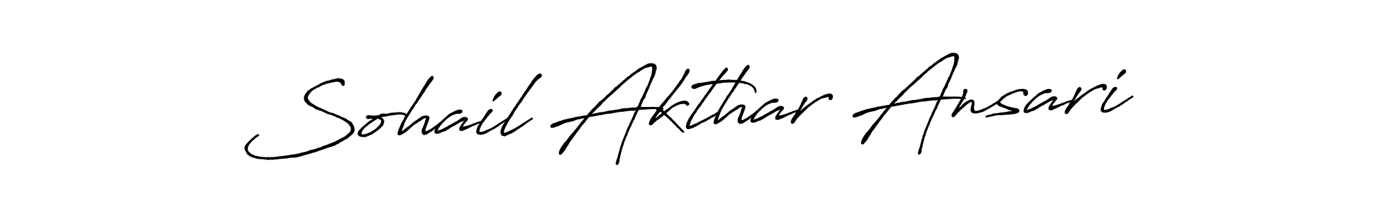 How to make Sohail Akthar Ansari name signature. Use Antro_Vectra_Bolder style for creating short signs online. This is the latest handwritten sign. Sohail Akthar Ansari signature style 7 images and pictures png