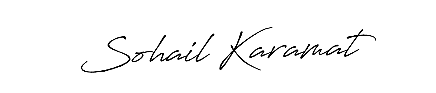 Make a short Sohail Karamat signature style. Manage your documents anywhere anytime using Antro_Vectra_Bolder. Create and add eSignatures, submit forms, share and send files easily. Sohail Karamat signature style 7 images and pictures png