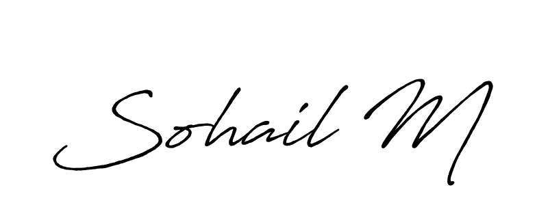 Create a beautiful signature design for name Sohail M. With this signature (Antro_Vectra_Bolder) fonts, you can make a handwritten signature for free. Sohail M signature style 7 images and pictures png